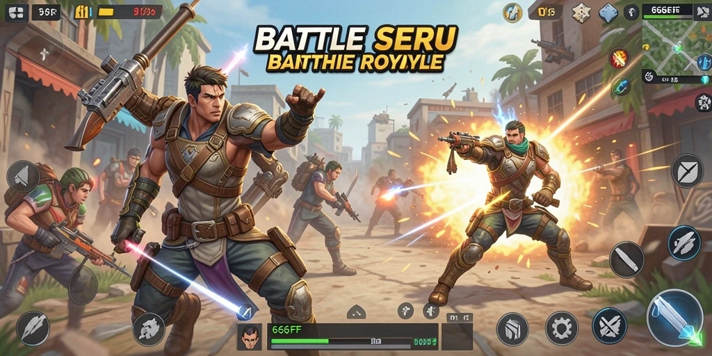 Gameplay mendebarkan dari 666FF dalam pertempuran Battle Royale.