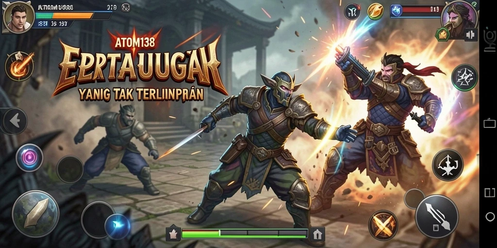 Tangkapan layar menampilkan pertarungan seru dalam ATOM138.