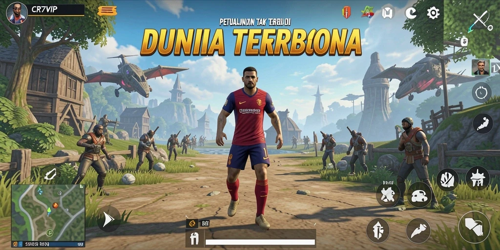 Tampilan gameplay CR7VIP yang menakjubkan dalam dunia terbuka.