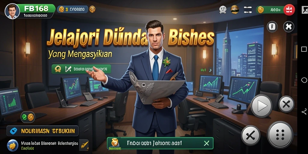 Screenshot gameplay FB168 menunjukkan pengalaman Tycoon yang mendebarkan.