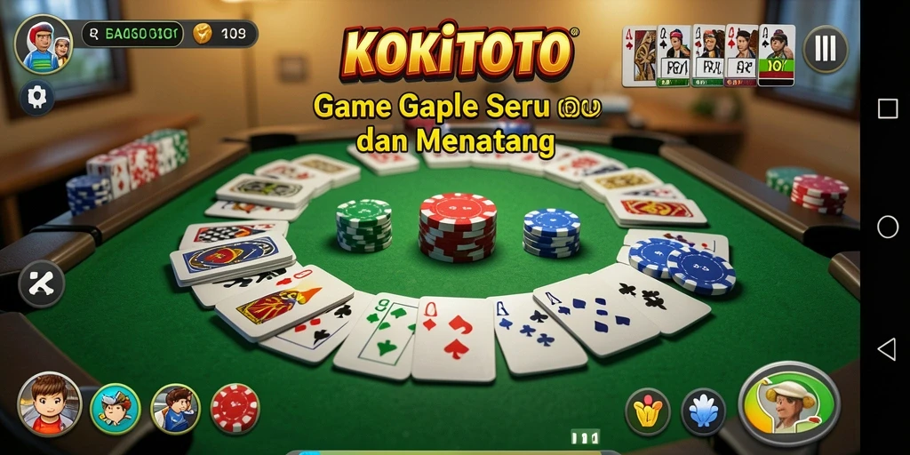 Tampilan gameplay KOKITOTO menampilkan keseruan bermain Gaple.