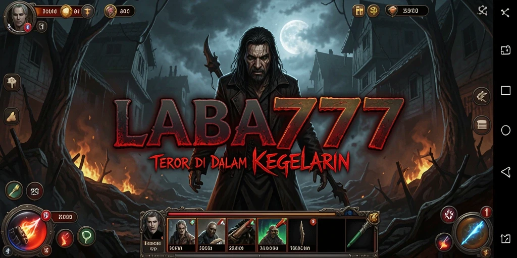 Tampilan gameplay LABA777 yang menegangkan di kegelapan.