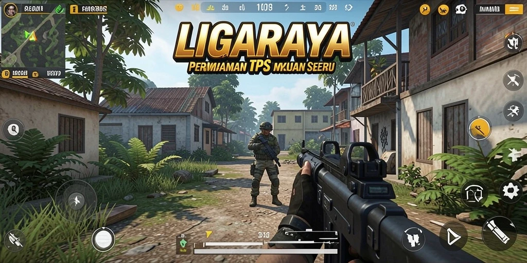 Tangkapan layar gameplay LIGARAYA yang menunjukkan aksi seru dalam pertempuran.