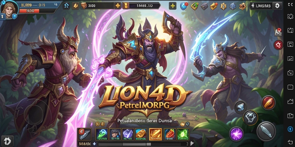 Tampilan gameplay seru di LION4D dengan aksi bertarung yang intens.