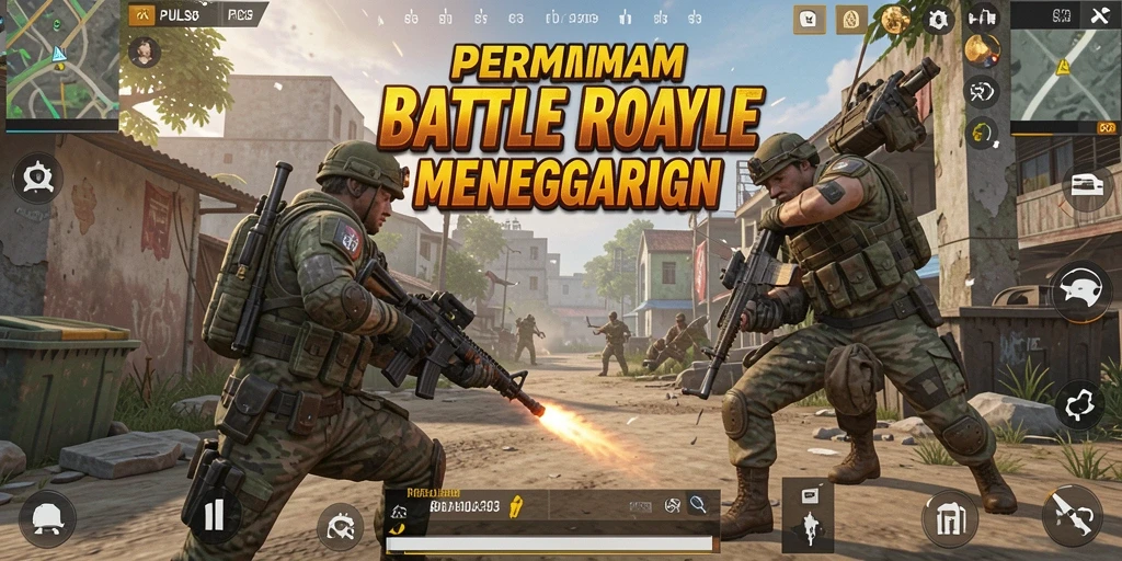 Screenshot gameplay PULSA303 menampilkan pertempuran epik dalam mode Battle Royale.