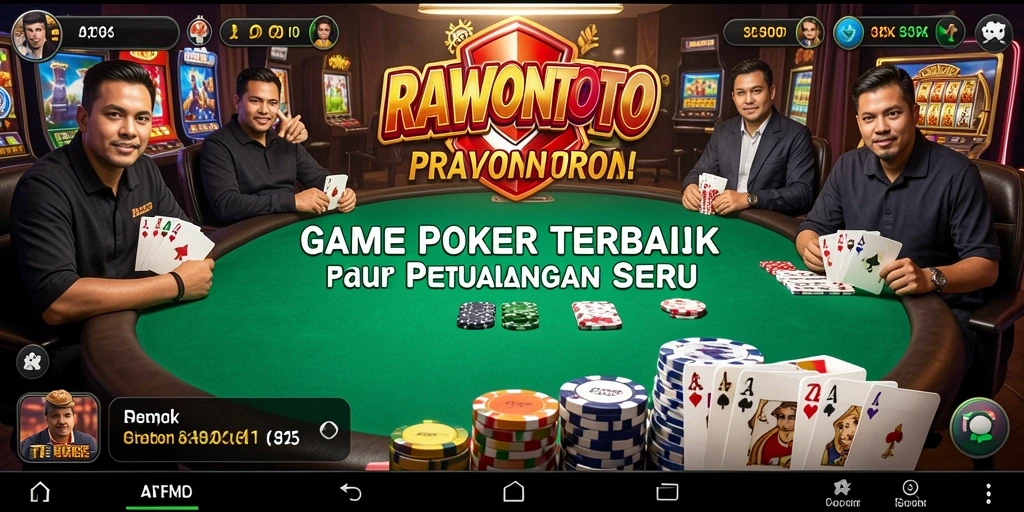 Tampilan gameplay seru dalam permainan Poker RAWONTOTO.