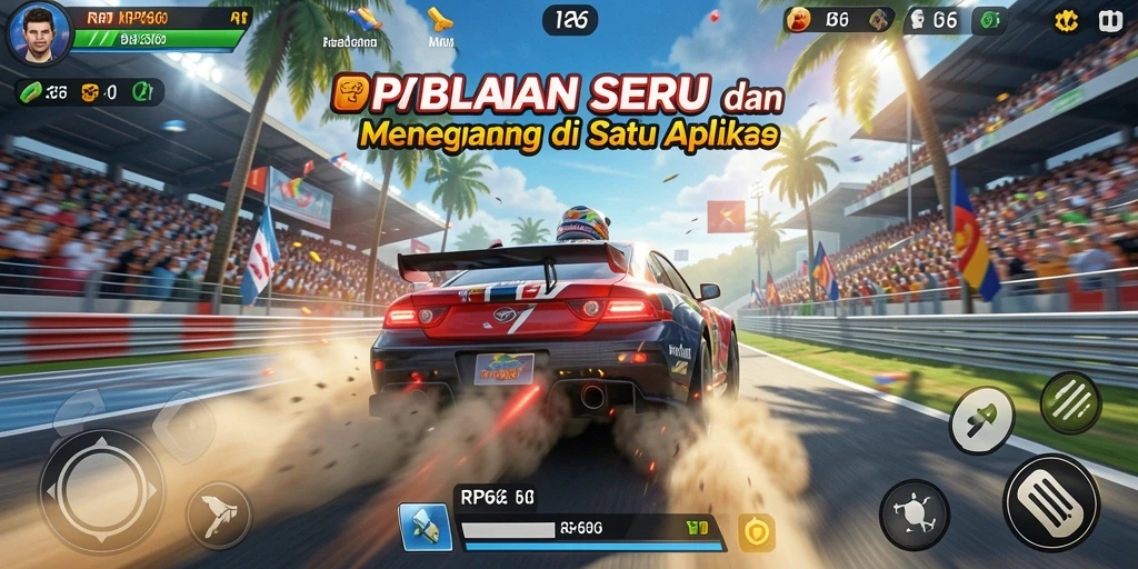 Gameplay seru dan intens di RP66 dengan mobil balap yang keren.