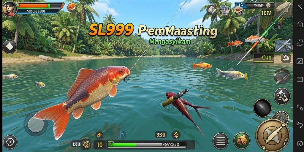 Tampilan gameplay memancing yang mendebarkan di SL999.