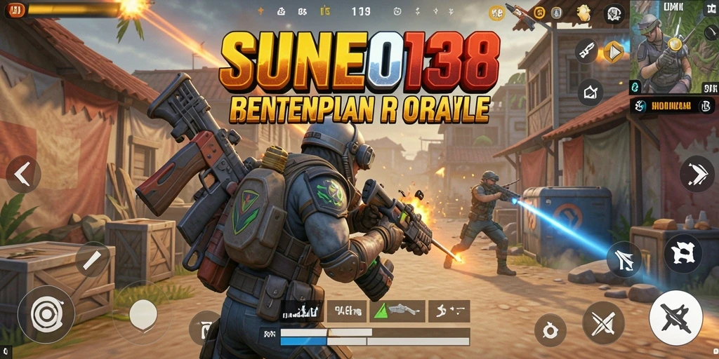 Screenshot gameplay SUNEO138 menampilkan aksi Battle Royale yang mendebarkan.