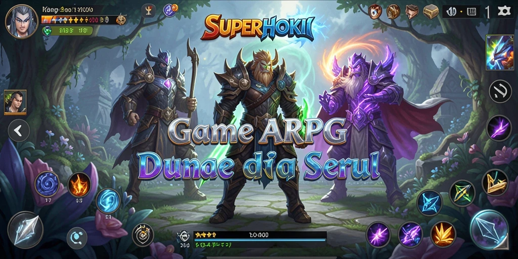 Tampilan gameplay SUPERHOKI yang mendebarkan di dunia ARPG.