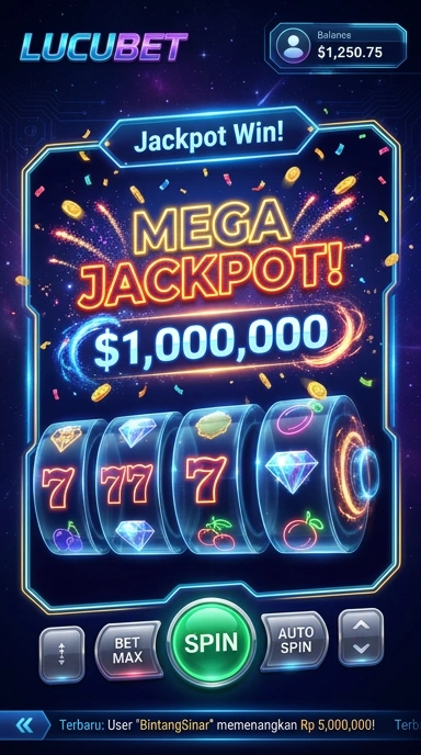 UI menarik dari aplikasi lucubet untuk pengalaman pengguna yang baik.